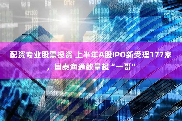 配资专业股票投资 上半年A股IPO新受理177家，国泰海通数量超“一哥”